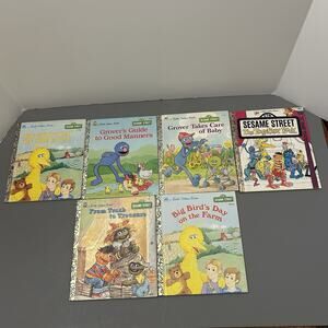 Vintage Little Golden Book Sesame Street Big Bird, Grover’s Guide… Lot 6